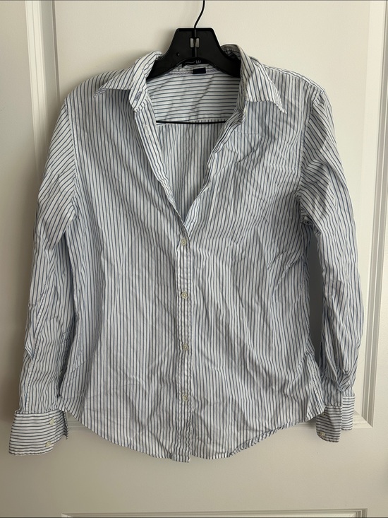 GAP Tops - GAP Women’s White Button-Down Shirt with Blue and black Stripes